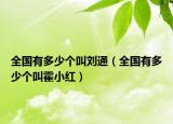 全国有多少个叫刘通（全国有多少个叫霍小红）