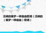 汪峰的像梦一样自由歌词（汪峰的（像梦一样自由）歌词）