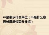 m是表示什么单位（m是什么意思长度单位简介介绍）