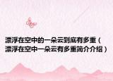 漂浮在空中的一朵云到底有多重（漂浮在空中一朵云有多重简介介绍）