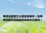 导师没回复怎么继续发邮件（给导师发邮件没回我要直接去见他吗）