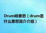 Drum啥意思（drum是什么意思简介介绍）