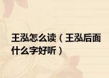 王泓怎么读（王泓后面什么字好听）