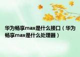 华为畅享max是什么接口（华为畅享max是什么处理器）