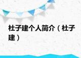 杜子建个人简介（杜子建）