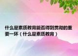 什么是素质教育能否得到贯彻的重要一环（什么是素质教育）