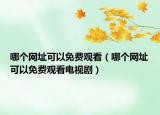 哪个网址可以免费观看（哪个网址可以免费观看电视剧）