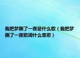我把梦撕了一夜是什么歌（我把梦撕了一夜歌词什么意思）