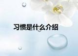 习惯是什么介绍
