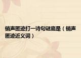销声匿迹打一诗句谜底是（销声匿迹近义词）