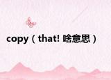 copy（that! 啥意思）