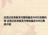 店员记住老板支付密码偷走538万详细内容 店员记住老板支付密码偷走538万具体介绍