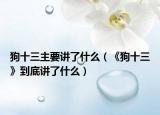 狗十三主要讲了什么（《狗十三》到底讲了什么）