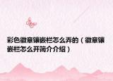 彩色徽章镶嵌栏怎么弄的（徽章镶嵌栏怎么开简介介绍）