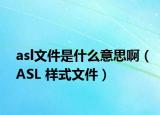 asl文件是什么意思啊（ASL 样式文件）