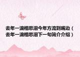 去年一滴相思泪今年方流到嘴边（去年一滴相思泪下一句简介介绍）
