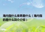 海内指什么意思是什么（海内指的是什么简介介绍）