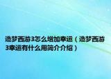 造梦西游3怎么增加幸运（造梦西游3幸运有什么用简介介绍）