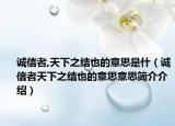 诚信者,天下之结也的意思是什（诚信者天下之结也的意思意思简介介绍）