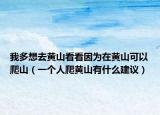 我多想去黄山看看因为在黄山可以爬山（一个人爬黄山有什么建议）