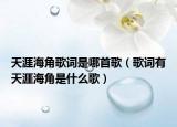天涯海角歌词是哪首歌（歌词有天涯海角是什么歌）