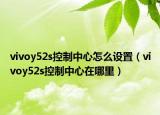 vivoy52s控制中心怎么设置（vivoy52s控制中心在哪里）
