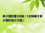 多少毫秒是5分钟（5分钟等于多少毫秒简介介绍）