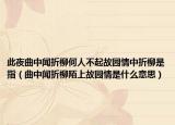 此夜曲中闻折柳何人不起故园情中折柳是指（曲中闻折柳陌上故园情是什么意思）