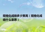 规格化成绩多少算高（规格化成绩什么意思）