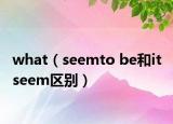 what（seemto be和it seem区别）
