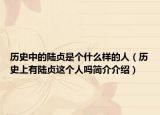 历史中的陆贞是个什么样的人（历史上有陆贞这个人吗简介介绍）