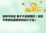 袁和平辟谣 妻子不是谢雨欣（袁和平老婆是谢雨欣吗简介介绍）