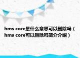 hms core是什么意思可以删除吗（hms core可以删除吗简介介绍）