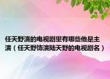 任天野演的电视剧里有哪些他是主演（任天野饰演陆天野的电视剧名）