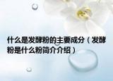 什么是发酵粉的主要成分（发酵粉是什么粉简介介绍）