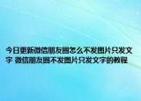 今日更新微信朋友圈怎么不发图片只发文字 微信朋友圈不发图片只发文字的教程