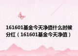 161601基金今天净值什么时候分红（161601基金今天净值）
