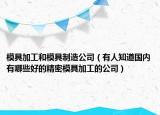模具加工和模具制造公司（有人知道国内有哪些好的精密模具加工的公司）