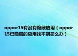oppor15有没有隐藏应用（oppor15已隐藏的应用找不到怎么办）