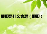 即即是什么意思（即即）