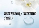 高彦明西藏（高彦明的介绍）