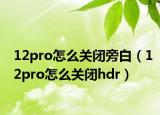 12pro怎么关闭旁白（12pro怎么关闭hdr）