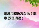 随意用成语怎么说（随意 汉语词语）