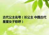 古代公主名号（长公主 中国古代皇室女子称呼）