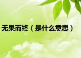无果而终（是什么意思）