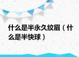 什么是半永久纹眉（什么是半快球）