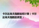 卡尔达肖夫指数如何计算（卡尔达肖夫指数的类型）