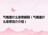 气概是什么意思解释（气概是什么意思简介介绍）