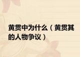 黄贯中为什么（黄贯其的人物争议）
