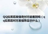 QQ拉黑后发信息对方能看到吗（qq拉黑后对方发信息显示什么）